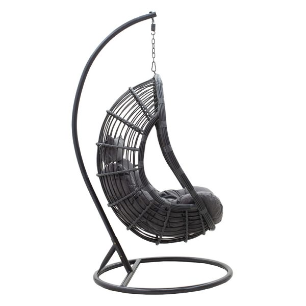 131 000010 3 9 Swing Lacie pakoworld hanging pe metal anthracite-cushion grayOutdoor furniture > Gardens swings