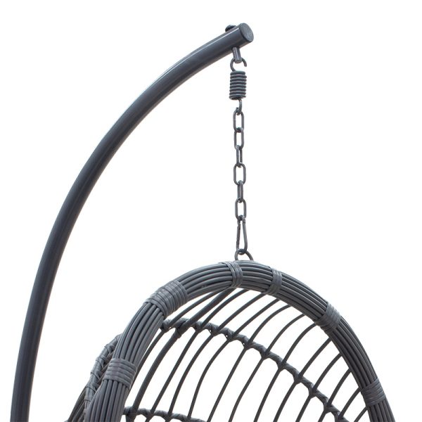 131 000010 4 9 Swing Lacie pakoworld hanging pe metal anthracite-cushion grayOutdoor furniture > Gardens swings