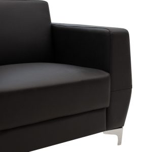 132 000001 3 Dermis armchair pakoworld inox with pu in black colour 88x75x75cmOffice furniture > Office armchairs
