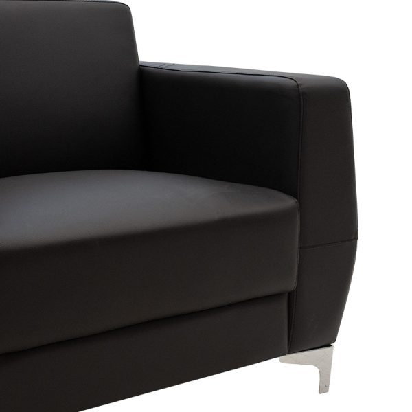 132 000001 3 Dermis armchair pakoworld inox with pu in black colour 88x75x75cmOffice furniture > Office armchairs