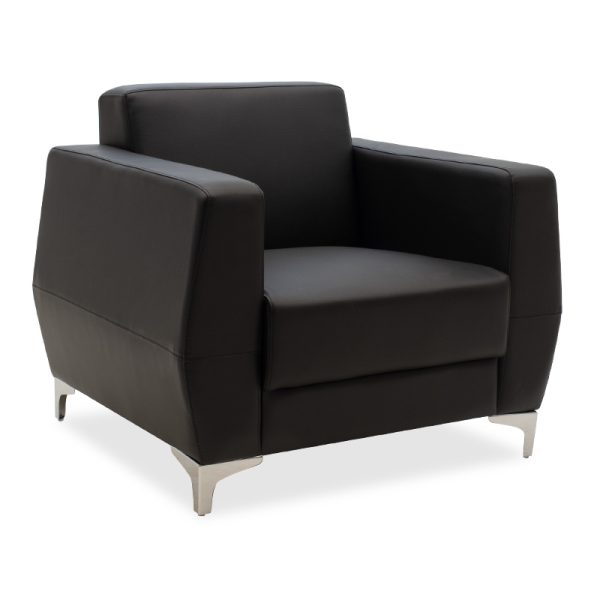 132 000001 Dermis armchair pakoworld inox with pu in black colour 88x75x75cmOffice furniture > Office armchairs