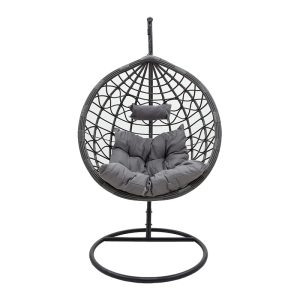 135 000007 2 12 Hudson pakoworld swing hanging metal-pp- pillow in gray color 109x119x195cmOutdoor furniture > Gardens swings