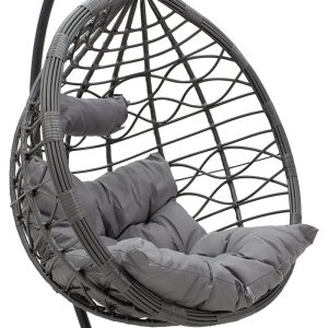 135 000007 3 12 Hudson pakoworld swing hanging metal-pp- pillow in gray color 109x119x195cmOutdoor furniture > Gardens swings