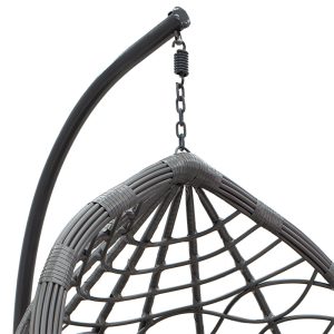 135 000007 4 12 Hudson pakoworld swing hanging metal-pp- pillow in gray color 109x119x195cmOutdoor furniture > Gardens swings