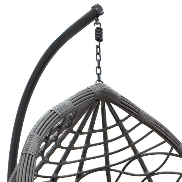135 000007 4 12 Hudson pakoworld swing hanging metal-pp- pillow in gray color 109x119x195cmOutdoor furniture > Gardens swings