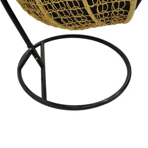 135 000025 4 11 Zafer swing pakoworld hanging pp in natural color and black metal 106x103x200cmOutdoor furniture > Gardens swings