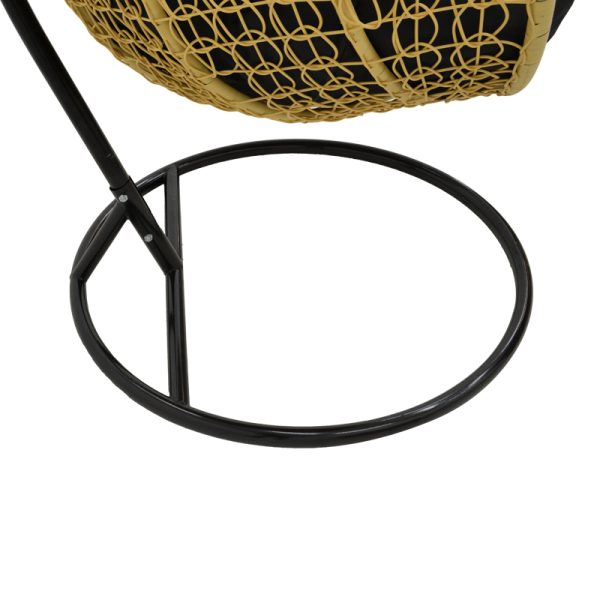 135 000025 4 11 Zafer swing pakoworld hanging pp in natural color and black metal 106x103x200cmOutdoor furniture > Gardens swings