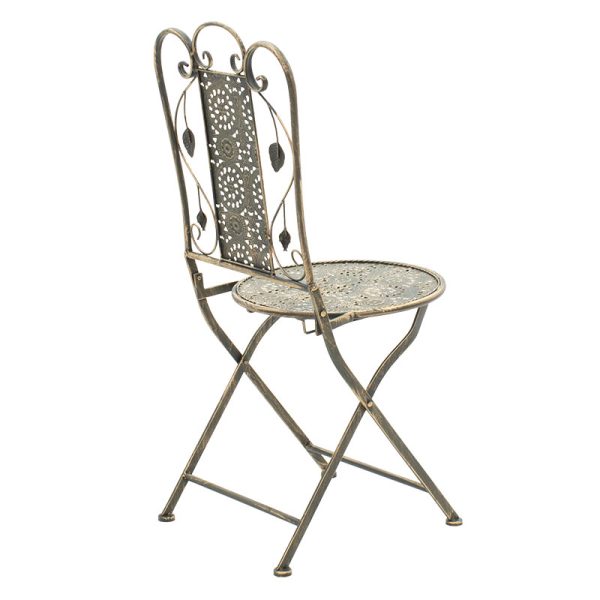 137 000005 2 11 Drill pakoworld dining set 3pcs in copper antique color metalOutdoor furniture > Garden food table