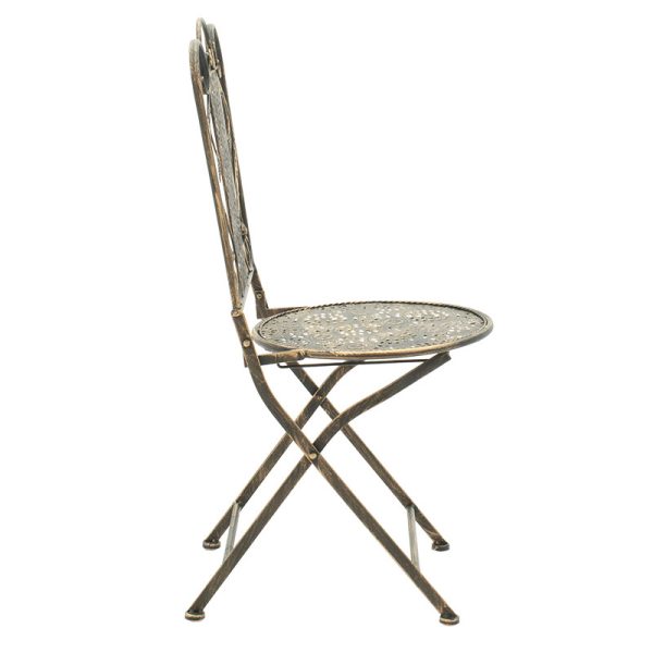 137 000005 3 11 Drill pakoworld dining set 3pcs in copper antique color metalOutdoor furniture > Garden food table