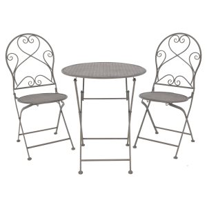137 000007 12 Walen pakoworld dining table set of 3 metal in bronze shadeOutdoor furniture > Garden food table