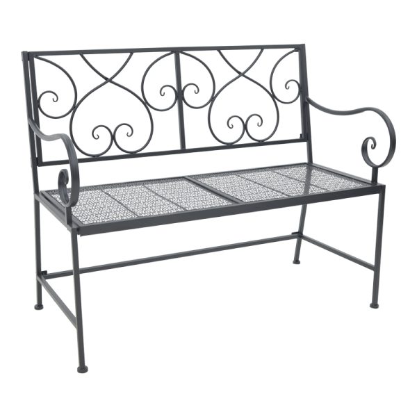 137 000009 10 Cazpo pakoworld metal bench in black shade 114x45x90cmOutdoor furniture > Garden benches