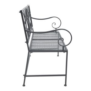 137 000009 2 7 Cazpo pakoworld metal bench in black shade 114x45x90cmOutdoor furniture > Garden benches