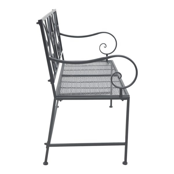 137 000009 2 7 Cazpo pakoworld metal bench in black shade 114x45x90cmOutdoor furniture > Garden benches