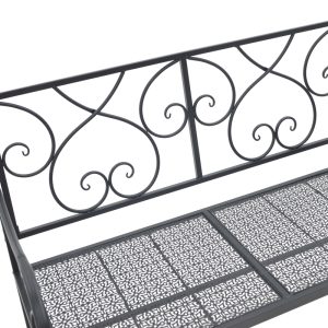 137 000009 3 7 Cazpo pakoworld metal bench in black shade 114x45x90cmOutdoor furniture > Garden benches