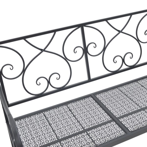 137 000009 3 7 Cazpo pakoworld metal bench in black shade 114x45x90cmOutdoor furniture > Garden benches