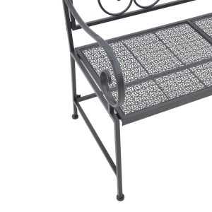 137 000009 4 7 Cazpo pakoworld metal bench in black shade 114x45x90cmOutdoor furniture > Garden benches