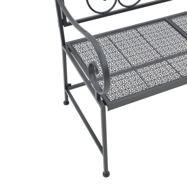 137 000009 4 7 Cazpo pakoworld metal bench in black shade 114x45x90cmOutdoor furniture > Garden benches