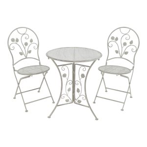 137 000010 12 Dining set 3pcs Abriel pakoworld grey antique metalOutdoor furniture > Garden food table