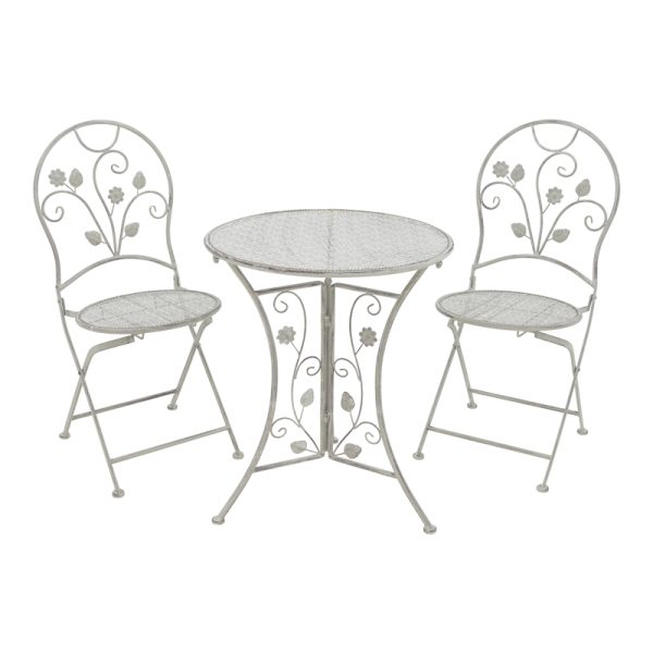 137 000010 12 Dining set 3pcs Abriel pakoworld grey antique metalOutdoor furniture > Garden food table