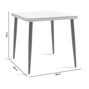 140 000001 3 11 Naoki pakoworld table metal black-pe natural-glass 80x80x78cmOutdoor furniture > Garden dining sets