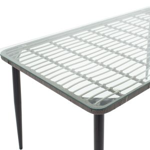140 000004 2 3 Naoki pakoworld table metal black-pe gray-glass 160x90x78cmSPRING OFFERS