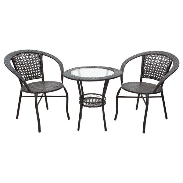 140 000028 9 Lounge set 3pcs Saylor pakoworld metal-pe rattan brownOutdoor furniture > Garden lounge sets