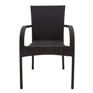 140 000032 3 2 Armchair Laura pakoworld metal-pe rattan brownSPRING OFFERS