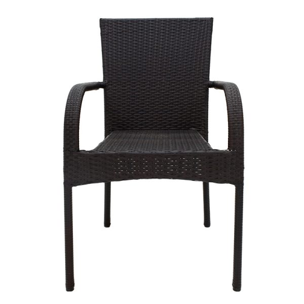 140 000032 3 2 Armchair Laura pakoworld metal-pe rattan brownSPRING OFFERS