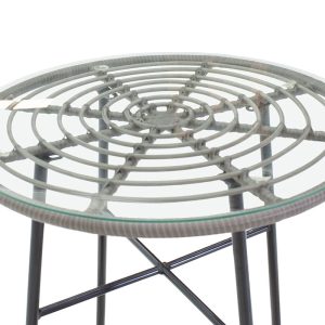 140 000041 2 2 Gaus pakoworld table metal black-pe gray-glass D70x74cmSPRING OFFERS