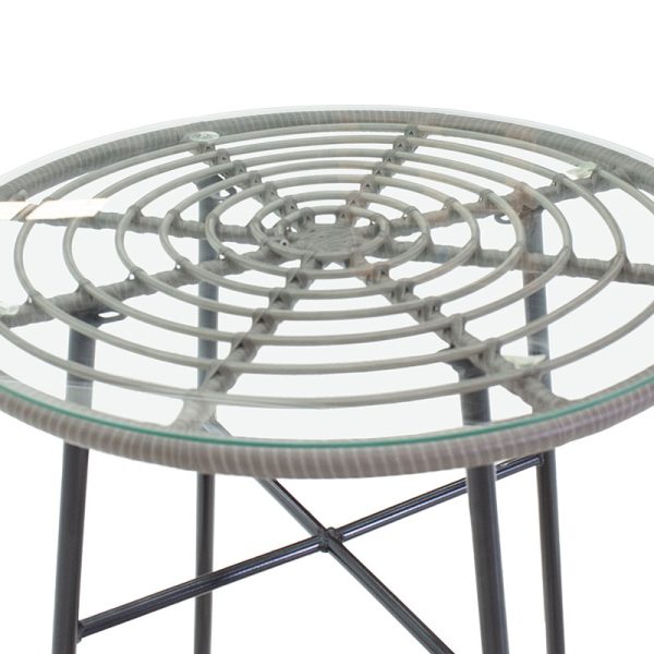 140 000041 2 2 Gaus pakoworld table metal black-pe gray-glass D70x74cmSPRING OFFERS