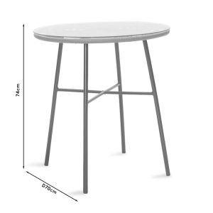 140 000041 4 2 Gaus pakoworld table metal black-pe gray-glass D70x74cmSPRING OFFERS