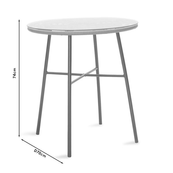 140 000041 4 2 Gaus pakoworld table metal black-pe gray-glass D70x74cmSPRING OFFERS