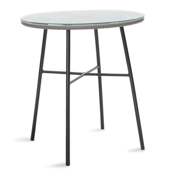 140 000041 5 Gaus pakoworld table metal black-pe gray-glass D70x74cmSPRING OFFERS