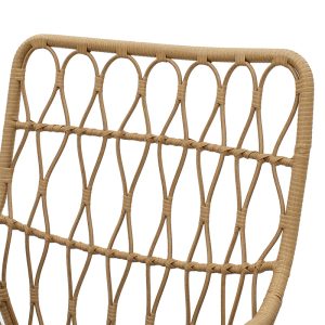 140 000045 4 4 Armchair Naoki pakoworld metal black-pe natural-cushion greyIndoor furniture > Armchairs