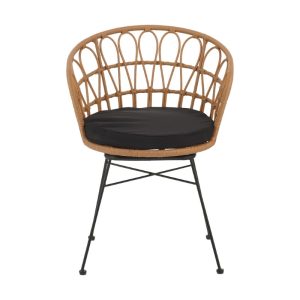 140 000054 2 9 Armchair Felicia pakoworld rattan natural-metal black legs D60x81cmOutdoor furniture > Garden armchairs