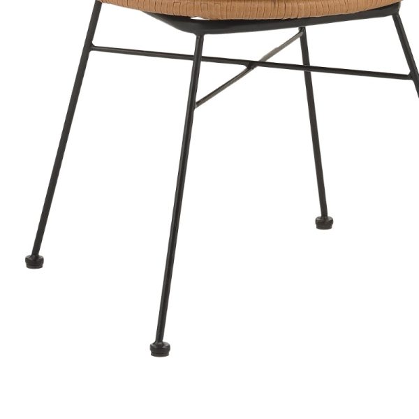 140 000054 4 9 Armchair Felicia pakoworld rattan natural-metal black legs D60x81cmOutdoor furniture > Garden armchairs