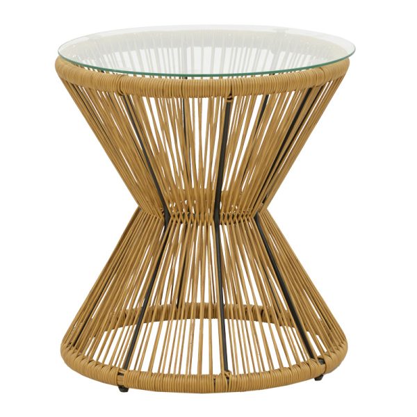 140 000062 4 2 Living room se4t Naoki-Mabil pakoworld set of 3 pe rattan in natural color and black metalOutdoor furniture > Garden lounge sets