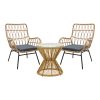 140 000062 5 Naoki pakoworld armchair with cushion pe rattan in natural shade and black metal legs 63x61x79cmOutdoor furniture > Garden armchairs