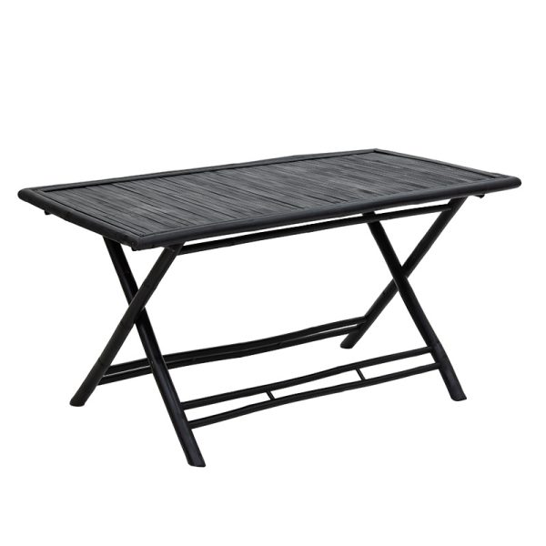 141 000017 6 Badou pakoworld folding bamboo table black 150x80x77cmSPRING OFFERS