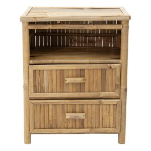 141 000021 2 2 Bedside table Ofra pakoworld bamboo natural 56x46x69cmSPRING OFFERS