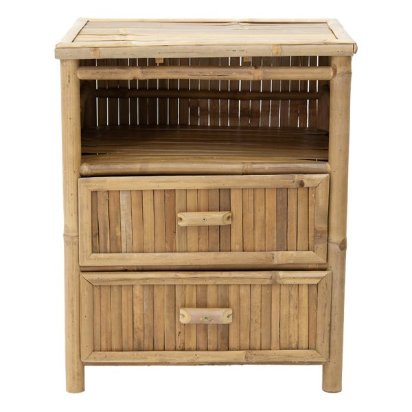 141 000021 2 2 Bedside table Ofra pakoworld bamboo natural 56x46x69cmSPRING OFFERS