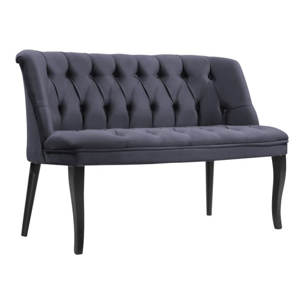 146 000017 7 2 seater sofa Loreta pakoworld velvet anthracite with black legs 118x55x78cmIndoor furniture > Sofas