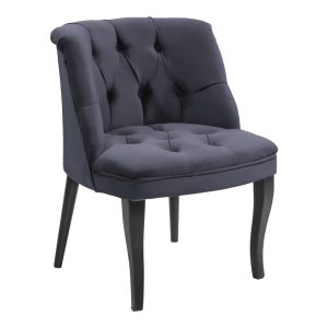 146 000018 1 Armchair Loreta pakoworld velvet anthracite with black legs 55x57x78cmIndoor furniture > Living room armchairs