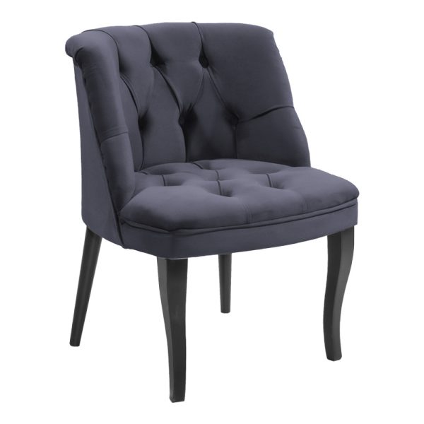 146 000018 1 Armchair Loreta pakoworld velvet anthracite with black legs 55x57x78cmIndoor furniture > Living room armchairs
