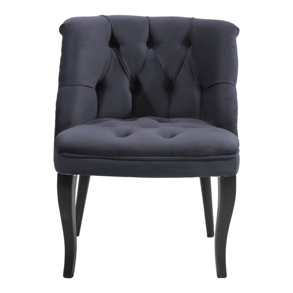 146 000018 2 1 Armchair Loreta pakoworld velvet anthracite with black legs 55x57x78cmIndoor furniture > Living room armchairs