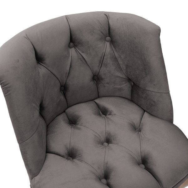 146 000018 4 1 Armchair Loreta pakoworld velvet anthracite with black legs 55x57x78cmIndoor furniture > Living room armchairs