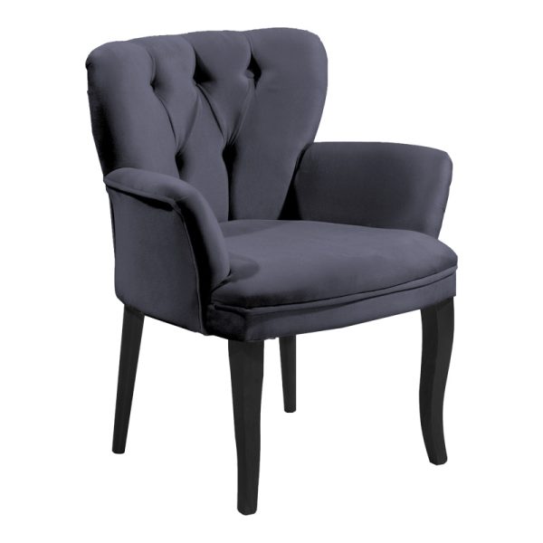 146 000073 1 Armchair Samara pakoworld velvet anthracite-black legs 54x71x79cmIndoor furniture > Living room armchairs
