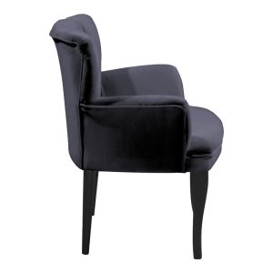 146 000073 2 1 Armchair Samara pakoworld velvet anthracite-black legs 54x71x79cmIndoor furniture > Living room armchairs