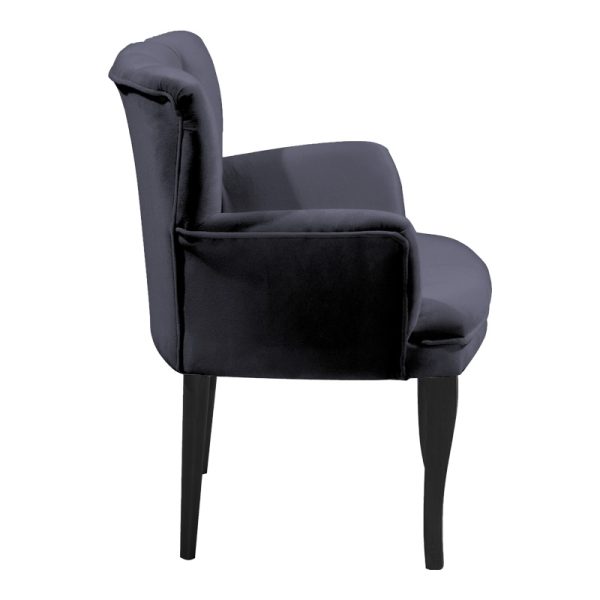 146 000073 2 1 Armchair Samara pakoworld velvet anthracite-black legs 54x71x79cmIndoor furniture > Living room armchairs
