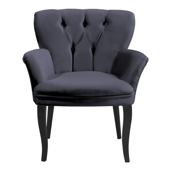 146 000073 3 1 Armchair Samara pakoworld velvet anthracite-black legs 54x71x79cmIndoor furniture > Living room armchairs